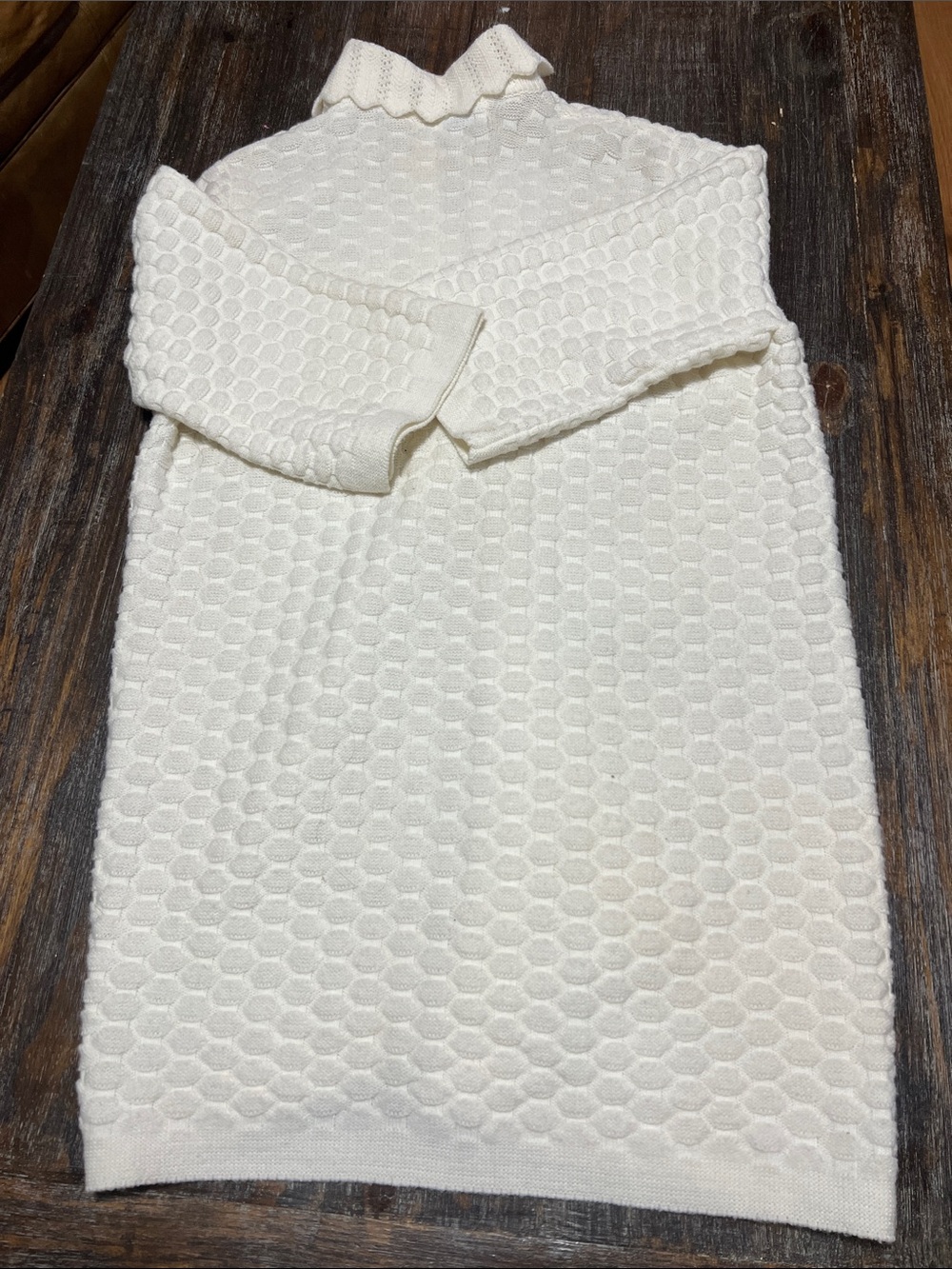 Vintage Cuddle Knit Women's Cream Textured Open-Front Knit Cardigan - Picture 5 of 5
